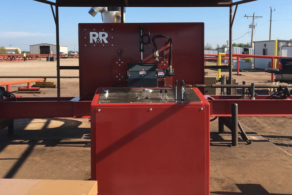 Base model drill pipe cleaning machine by R and R manufacturing